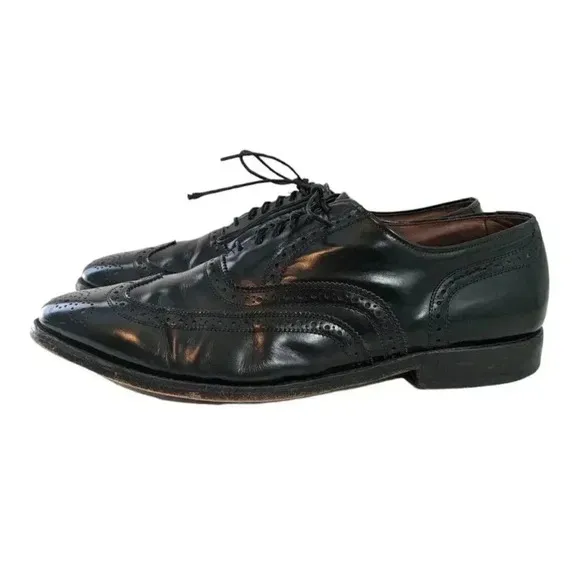 Allen Edmonds Lloyd Black Leather Wingtip Oxford Dress Shoes Size 11 D Standard