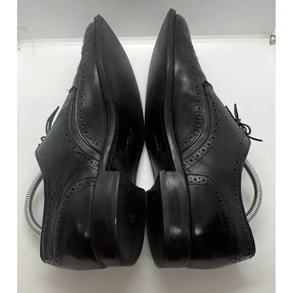 ALLEN EDMONDS Lombard Black Leather Wingtip Brogue Derby Shoes Men's Sz US 10.5D