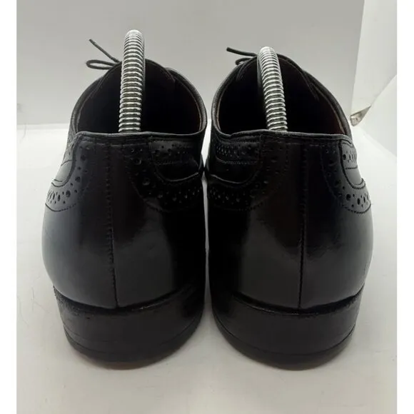 ALLEN EDMONDS Lombard Black Leather Wingtip Brogue Derby Shoes Men's Sz US 10.5D