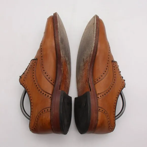 Allen Edmonds Madison Park Mens Size 9.5 D Brown Leather Wingtip Oxford Shoes