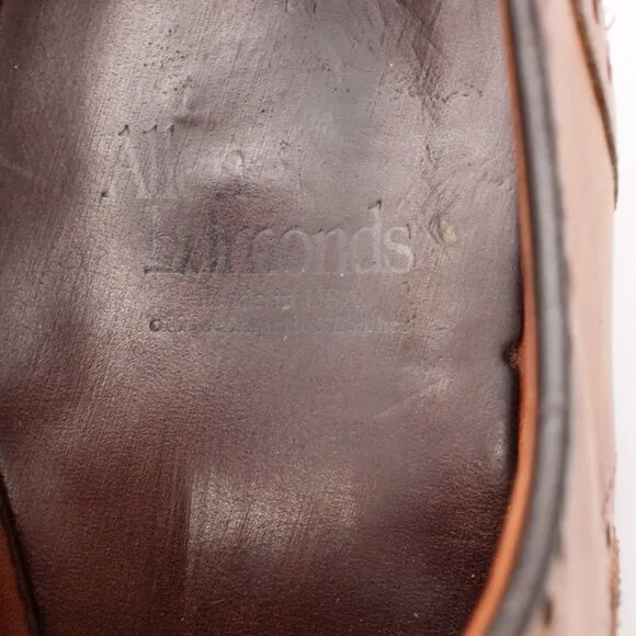 Allen Edmonds Madison Park Mens Size 9.5 D Brown Leather Wingtip Oxford Shoes