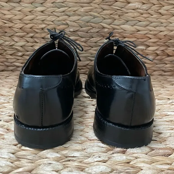 Allen Edmonds Manhattan Black Leather Shoes Mens 9 Whole Cut