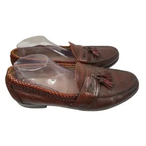 Allen Edmonds Maxfield Tassel Leather Woven Loafers Men's USA Brown Sz 13