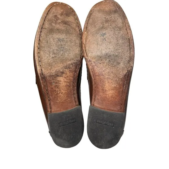 Allen Edmonds Maxfield Tassel Leather Woven Loafers Men's USA Brown Sz 13