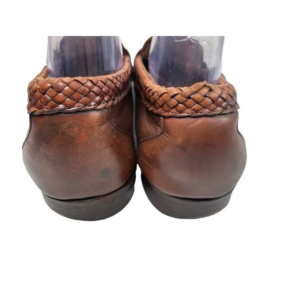 Allen Edmonds Maxfield Tassel Leather Woven Loafers Men's USA Brown Sz 13