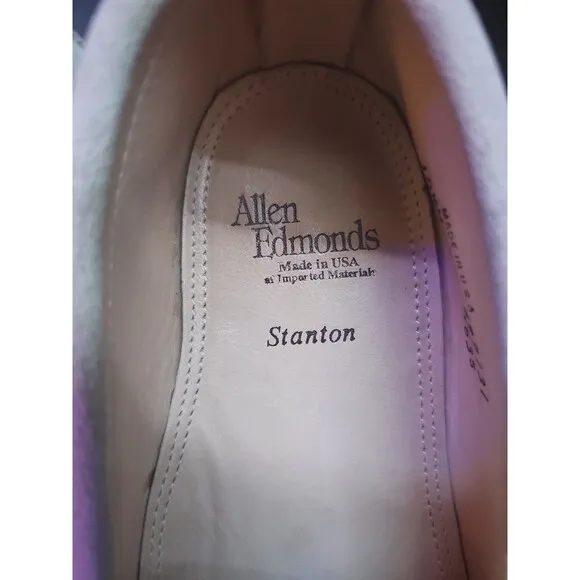 Allen Edmonds Mens 10.5D Cream White Suede Penny Loafers Stanton Made In USA