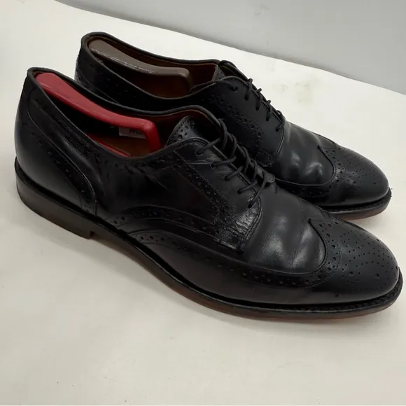 Allen Edmonds Mens 9 Players Shoe Wingtip Oxford Dress Shoes Black Leather Lace