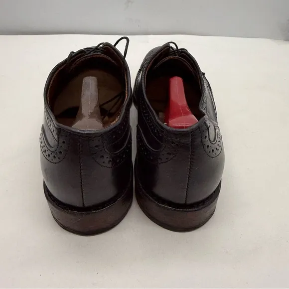 Allen Edmonds Mens 9 Players Shoe Wingtip Oxford Dress Shoes Black Leather Lace