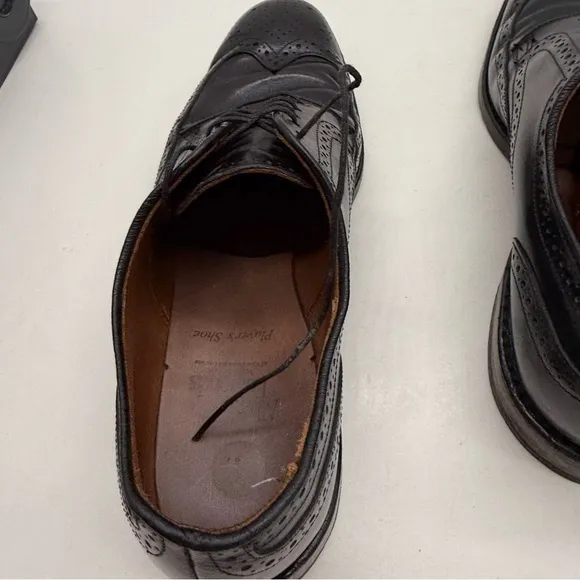 Allen Edmonds Mens 9 Players Shoe Wingtip Oxford Dress Shoes Black Leather Lace
