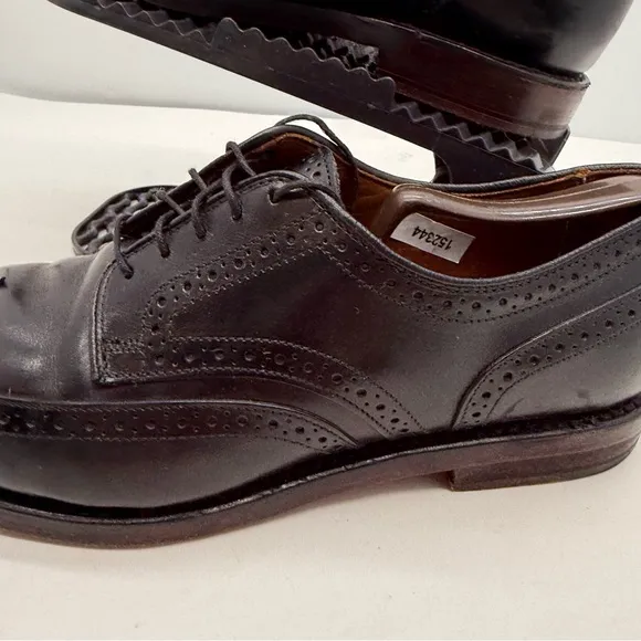 Allen Edmonds Mens 9 Players Shoe Wingtip Oxford Dress Shoes Black Leather Lace