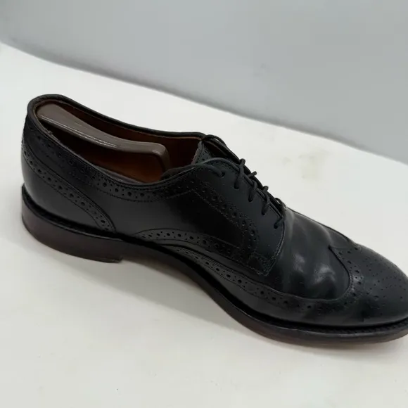 Allen Edmonds Mens 9 Players Shoe Wingtip Oxford Dress Shoes Black Leather Lace