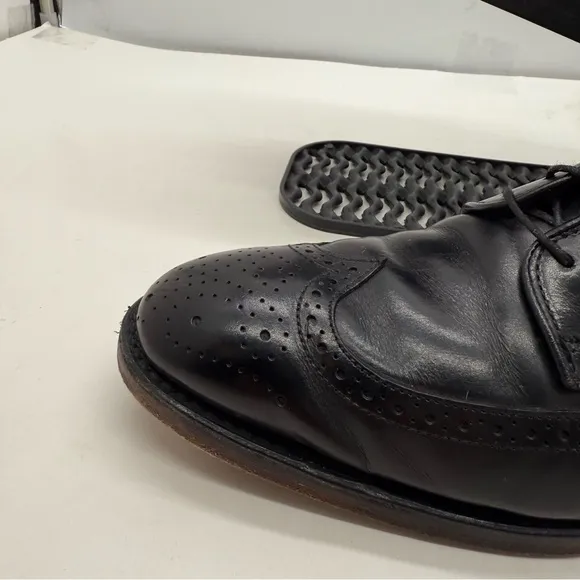 Allen Edmonds Mens 9 Players Shoe Wingtip Oxford Dress Shoes Black Leather Lace