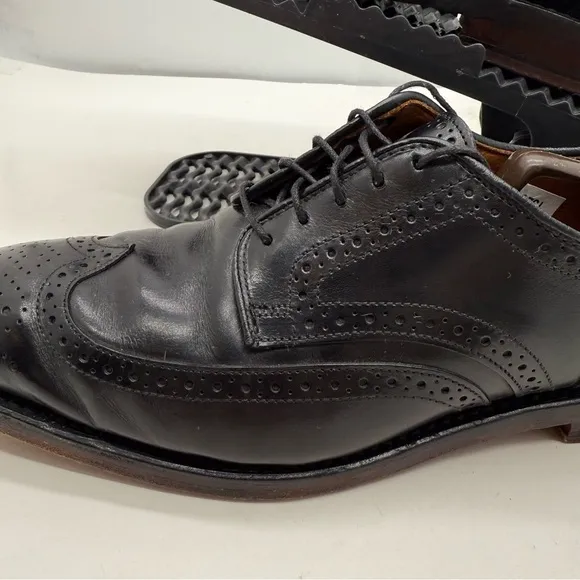 Allen Edmonds Mens 9 Players Shoe Wingtip Oxford Dress Shoes Black Leather Lace