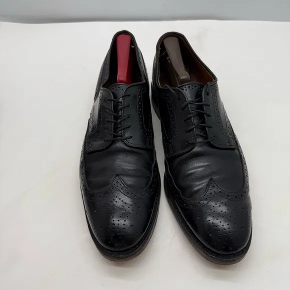 Allen Edmonds Mens 9 Players Shoe Wingtip Oxford Dress Shoes Black Leather Lace