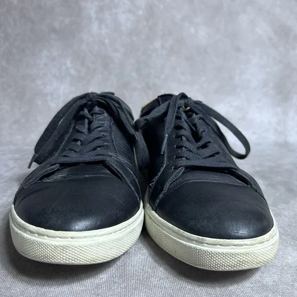 Allen Edmonds Mens SIZE 10 B Black Leather Low Top Courtside Casual Shoes