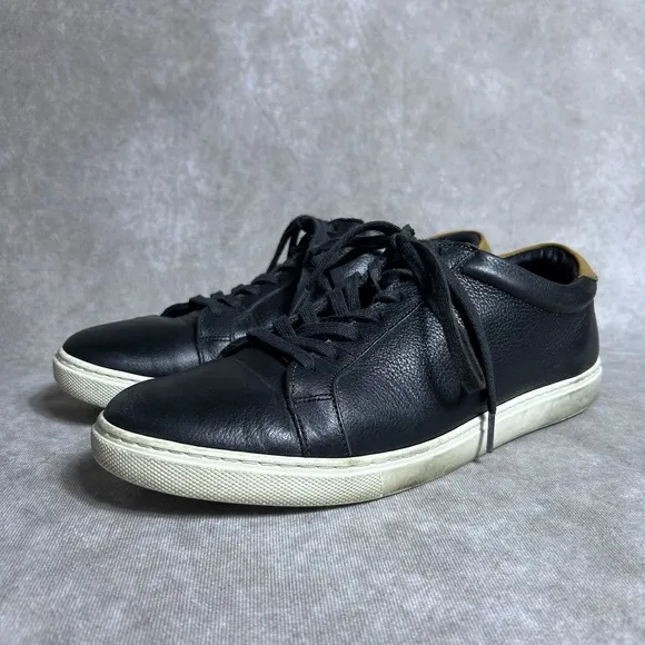 Allen Edmonds Mens SIZE 10 B Black Leather Low Top Courtside Casual Shoes
