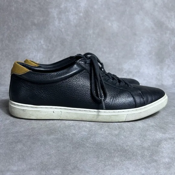 Allen Edmonds Mens SIZE 10 B Black Leather Low Top Courtside Casual Shoes