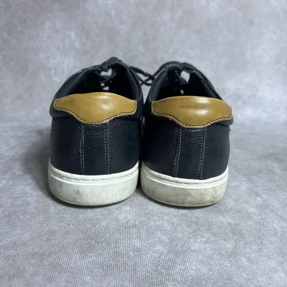 Allen Edmonds Mens SIZE 10 B Black Leather Low Top Courtside Casual Shoes