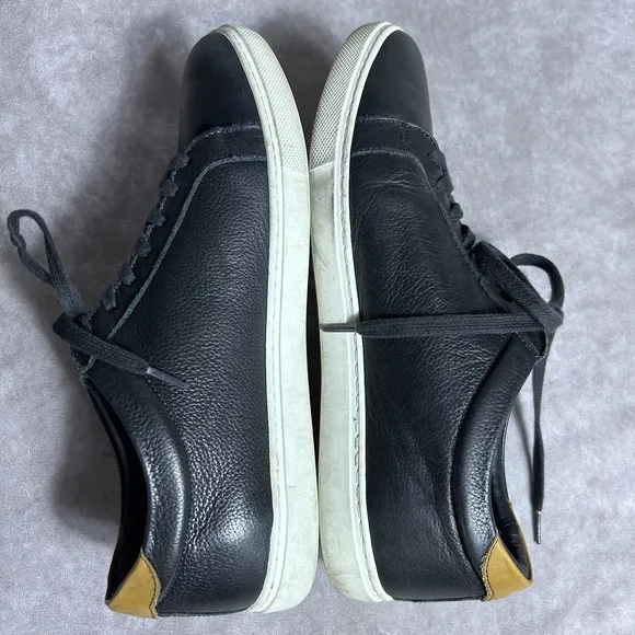 Allen Edmonds Mens SIZE 10 B Black Leather Low Top Courtside Casual Shoes