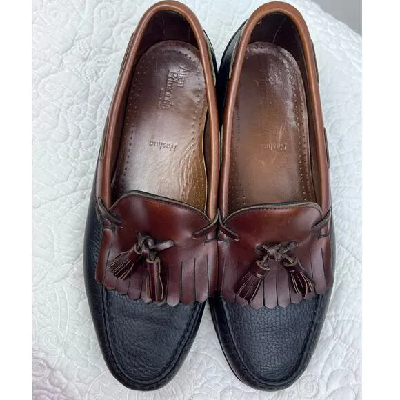 Allen Edmonds Mens Size 11D Black/Tan Nashua Kilt Tassel Leather Loafer Shoes