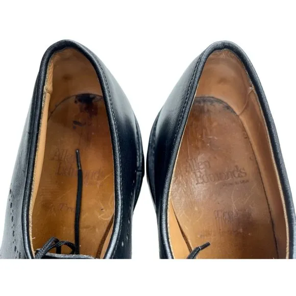 Allen Edmonds Men's Troy Black Leather Brogue Cap Toe Derby Dress Shoes Size 10A