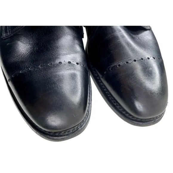 Allen Edmonds Men's Troy Black Leather Brogue Cap Toe Derby Dress Shoes Size 10A