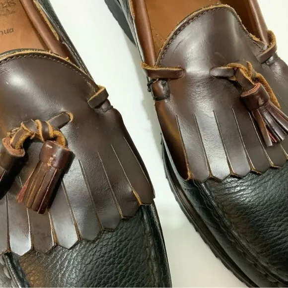 Allen Edmonds Nashua Brown Kiltie Tassel Pebbled Leather Loafer Shoes Mens 12