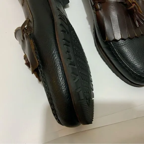 Allen Edmonds Nashua Brown Kiltie Tassel Pebbled Leather Loafer Shoes Mens 12