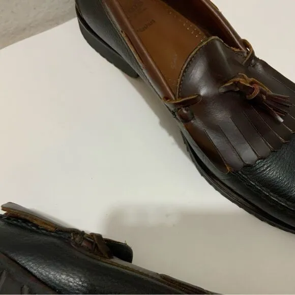 Allen Edmonds Nashua Brown Kiltie Tassel Pebbled Leather Loafer Shoes Mens 12