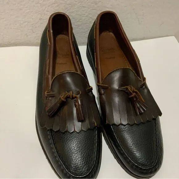 Allen Edmonds Nashua Brown Kiltie Tassel Pebbled Leather Loafer Shoes Mens 12