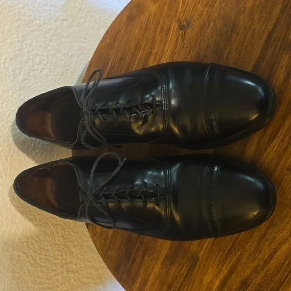 Allen Edmonds Nathan Black Premium leather lace up DERBY dress shoes Sz.10