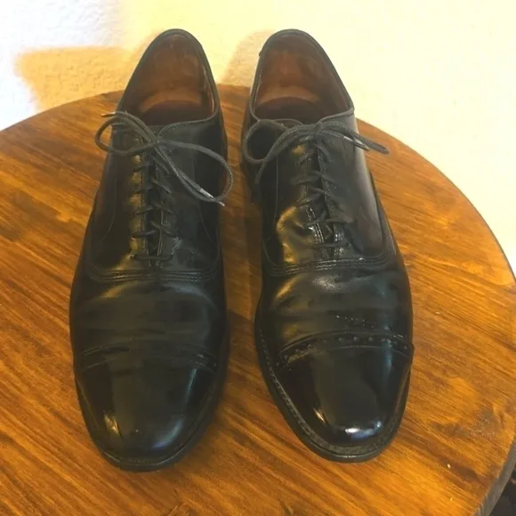 Allen Edmonds Nathan Black Premium leather lace up DERBY dress shoes Sz.10