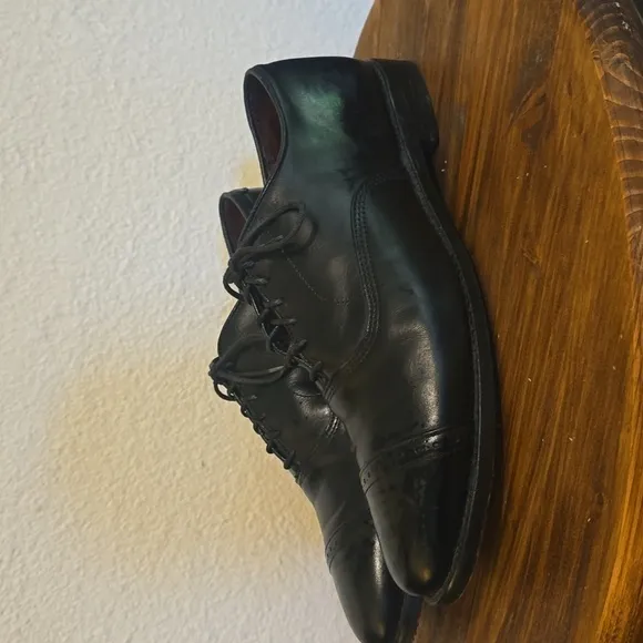 Allen Edmonds Nathan Black Premium leather lace up DERBY dress shoes Sz.10