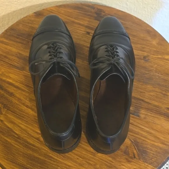 Allen Edmonds Nathan Black Premium leather lace up DERBY dress shoes Sz.10