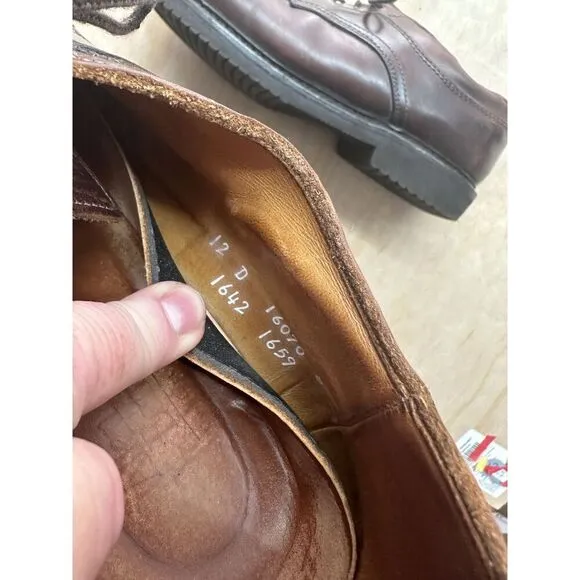 Allen Edmonds Orthotic Shoes 12D Brown Leather Well Worn Oxford Lace Up