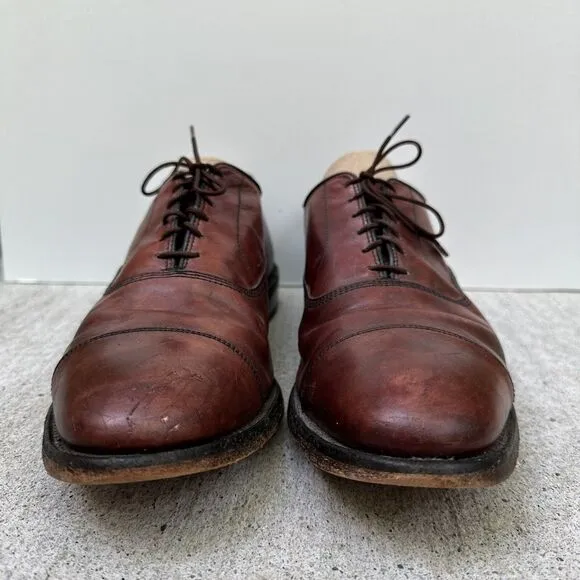 Allen Edmonds Park Avenue Cap Toe Oxford Dress Shoes Size 11 C Brown Leather