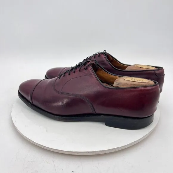 Allen Edmonds Park Avenue Men Size 9.5B Brown Leather Cap Toe Oxford Dress Shoes