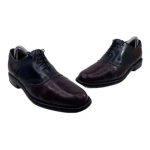 Allen Edmonds Polo Men’s Sz 9.5 A Burgundy Black Leather Saddle Oxfords Shoes