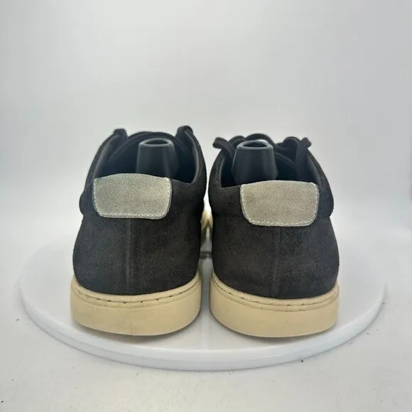 Allen Edmonds Port Washington Porter Men Size 8.5D Black Suede Cream Sole Shoes