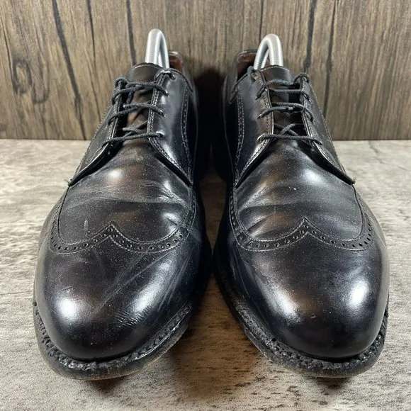 ALLEN EDMONDS Richmond Shoes Black Leather Dress Wingtip Derbys Men’s Size 10.5