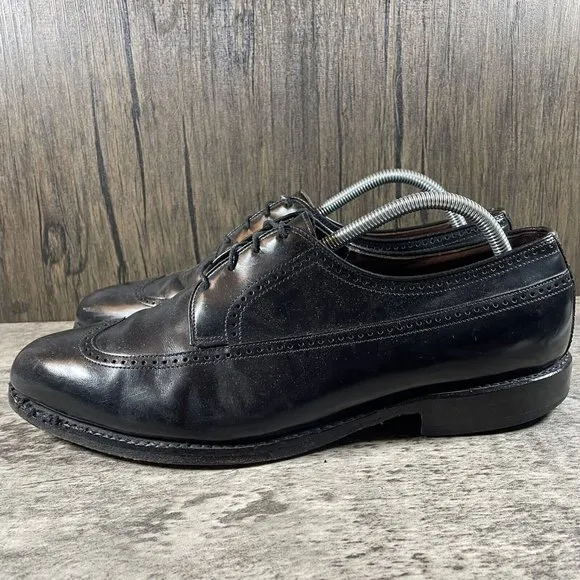 ALLEN EDMONDS Richmond Shoes Black Leather Dress Wingtip Derbys Men’s Size 10.5