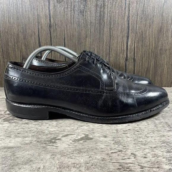 ALLEN EDMONDS Richmond Shoes Black Leather Dress Wingtip Derbys Men’s Size 10.5