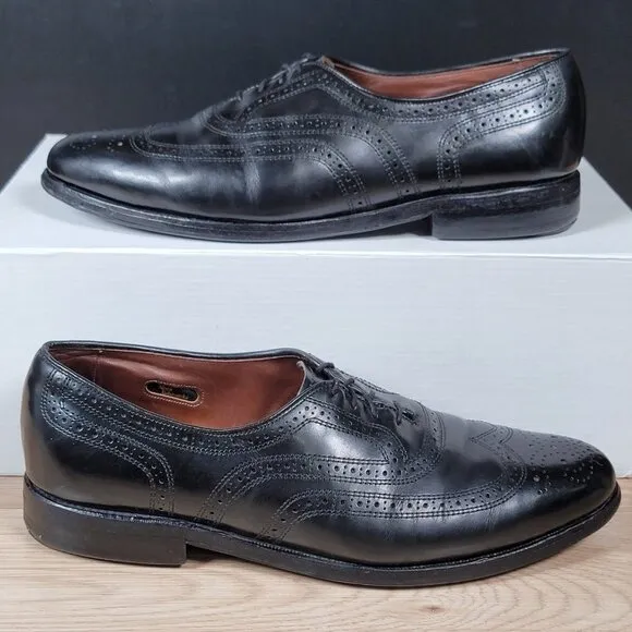 Allen Edmonds Townley Oxford Shoes Mens Size 8 D Black Leather Wingtip Brogue