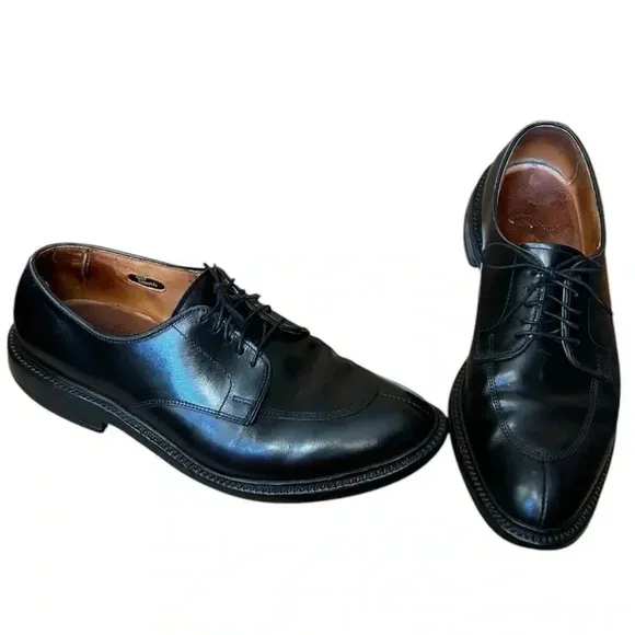 ALLEN EDMONDS Walton Black Leather Dress Shoes sz 10.5 Split Toe Lace Up Oxfords