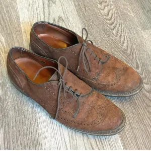 Allen Edmunds Dark Brown Leather Wingtip Dress Shoes | 11