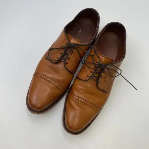 Allen Edmunds Shoe Men 9 Leather Oxford Cap Toe Lace Up Brown Clifton Core Go