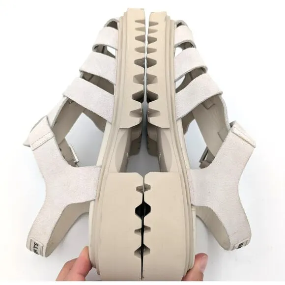 AllSaints Nessa Chunky Leather women's Sandals Stone White size US7 EU37