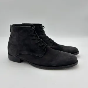 Allsaints Snare Black Suede Back Zip Lace Up Boots Men's 45