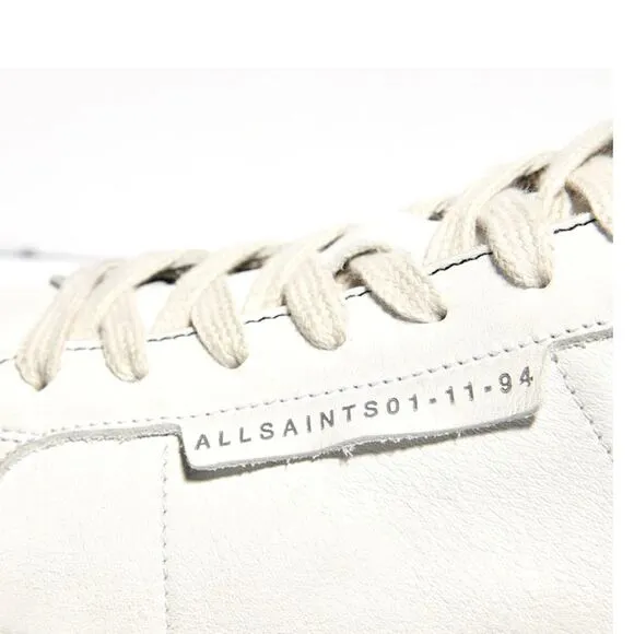 AllSaints White Sheer Low Top Lace-Up Cervo Shoes new without box