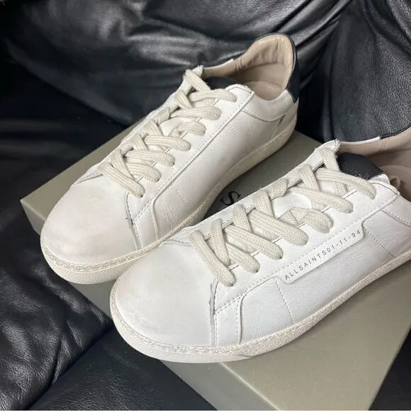 AllSaints White Sheer Low Top Lace-Up Cervo Shoes new without box